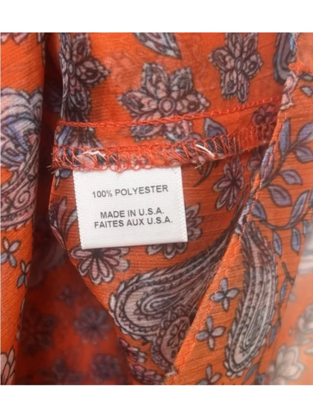 Misa Los Angeles Abril Blouse Top Sleeveless Aranciata Paisley Women's Size L - Picture 4 of 5